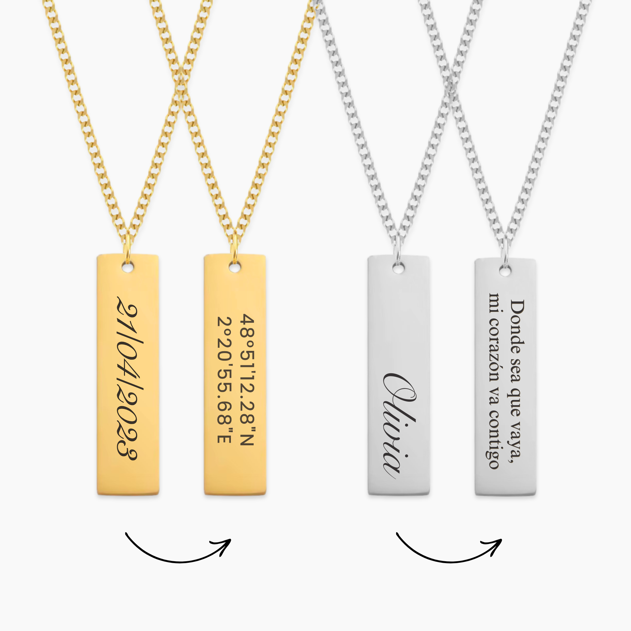 Collier Personnalisable VEGA | Texte Personnalisé