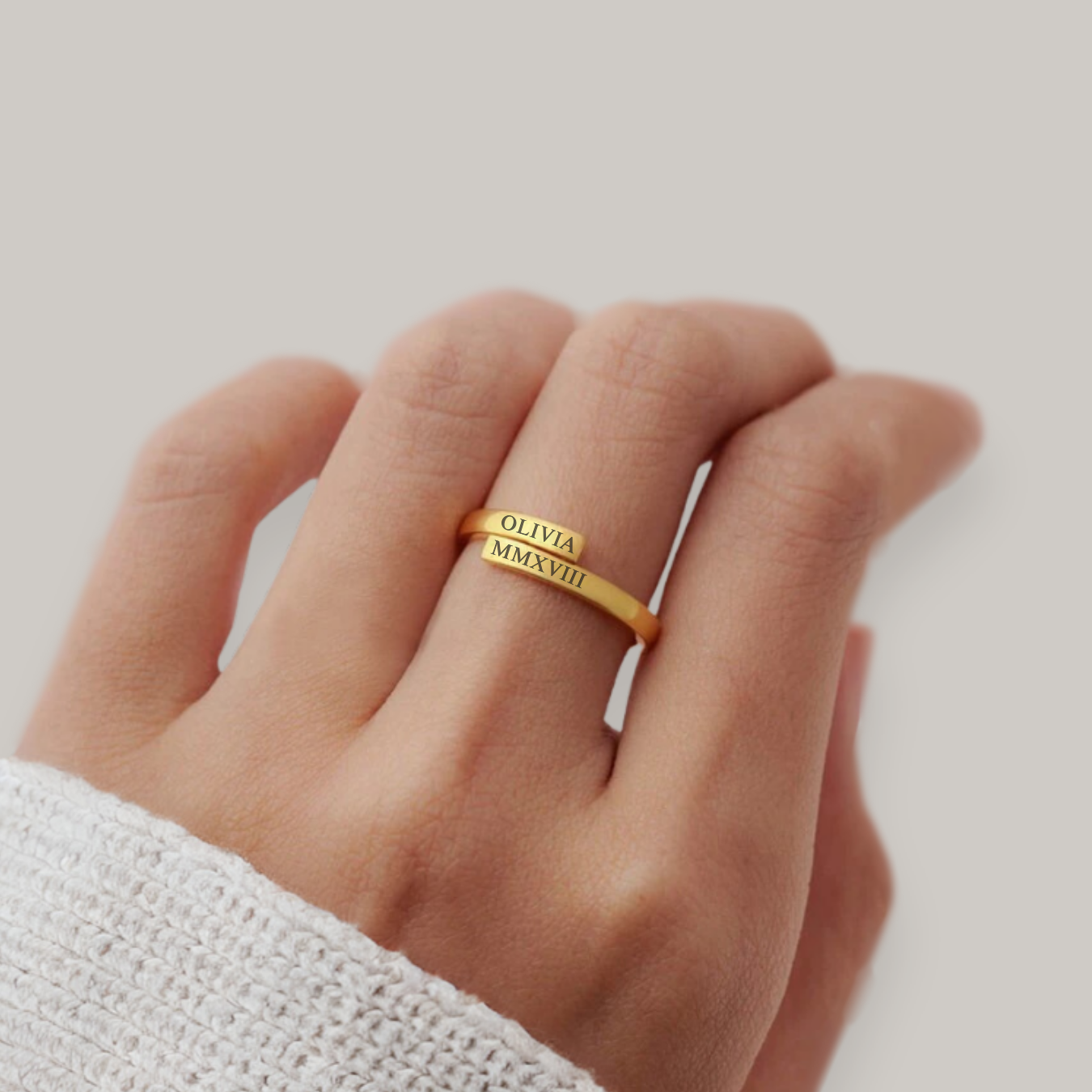 Bague Personnalisable AIRE | Texte Personnalisé
