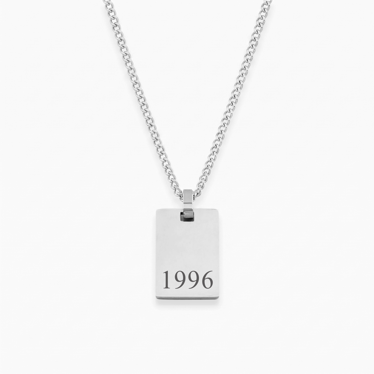 Collar personalizado AZUR en plateado con cadena cubana