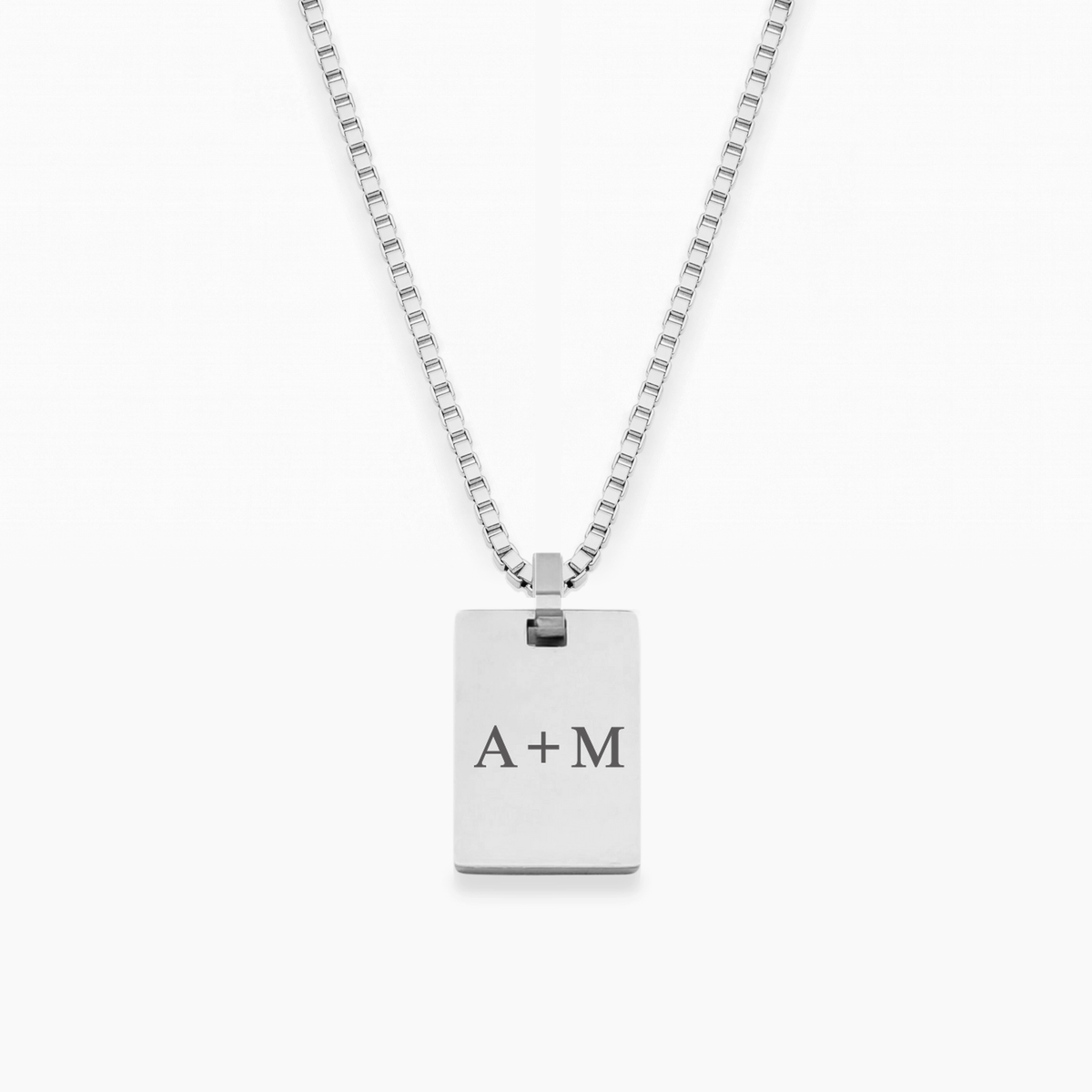 AZUR personalized necklace in silver with box chain