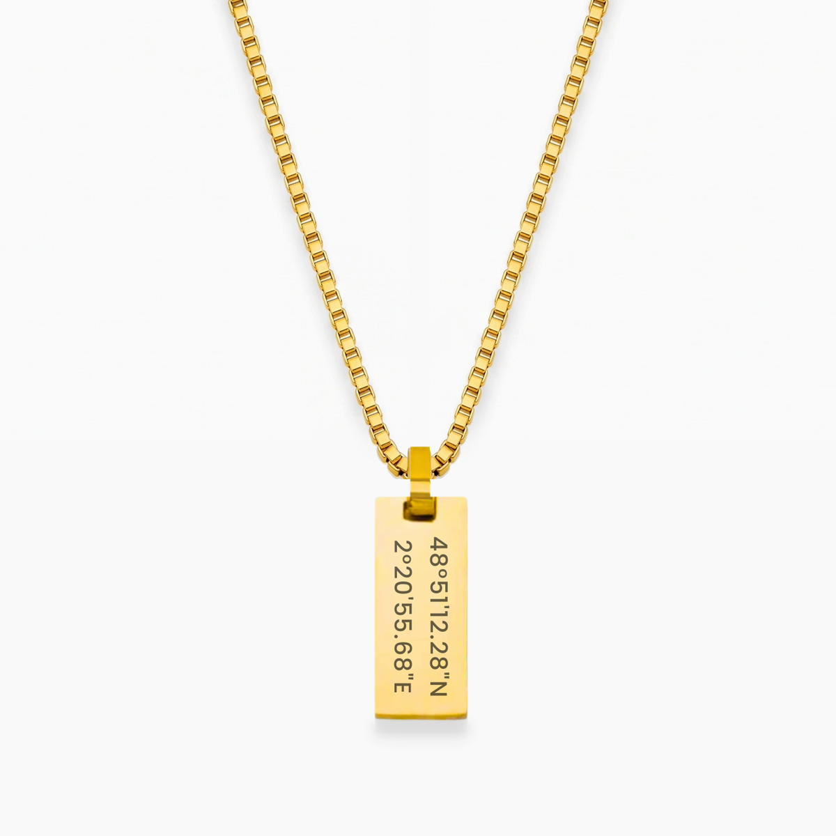 Collar personalizado SILO en dorado con cadena cuadrada