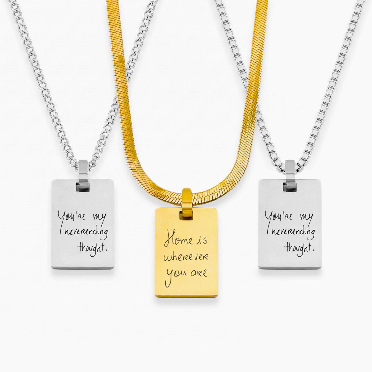Collar personalizado con cadena cubana, espiga y cuadrada