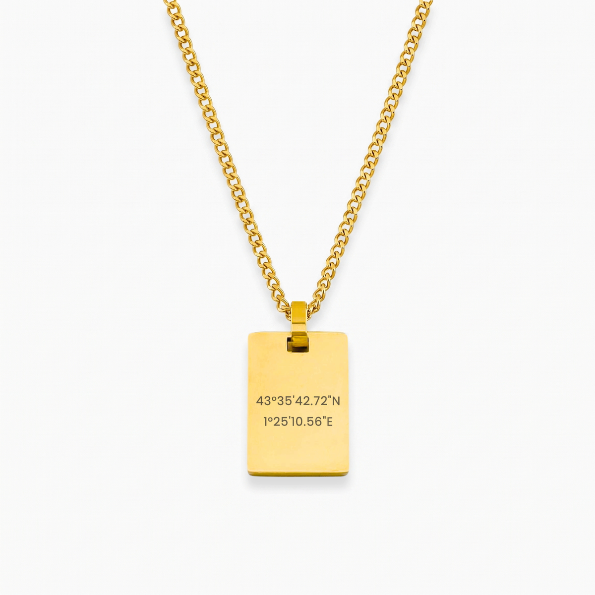 Personalisierte Halskette AZUR in Gold mit Panzerkette