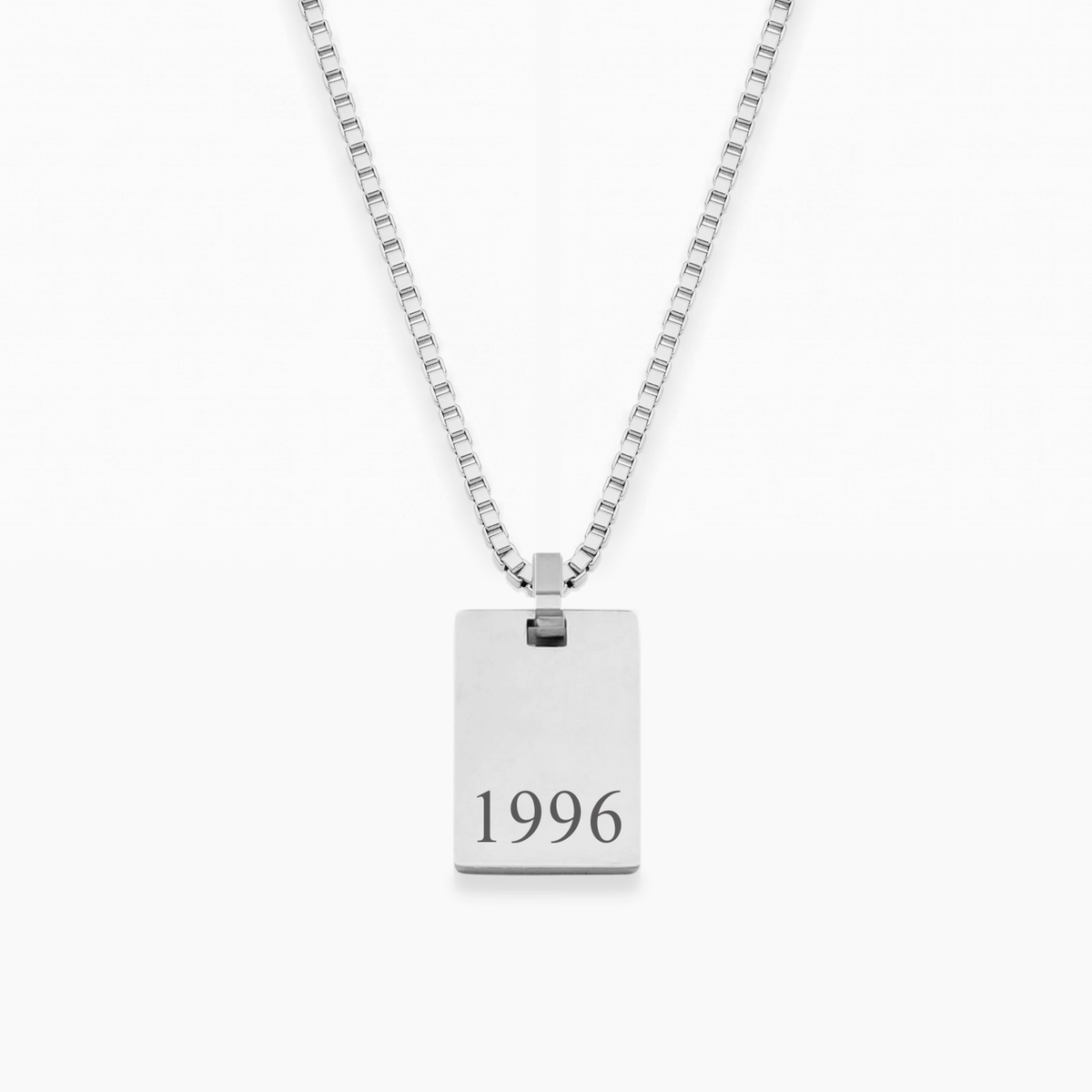 Personalisierte Halskette AZUR in Silber mit Box-Kette