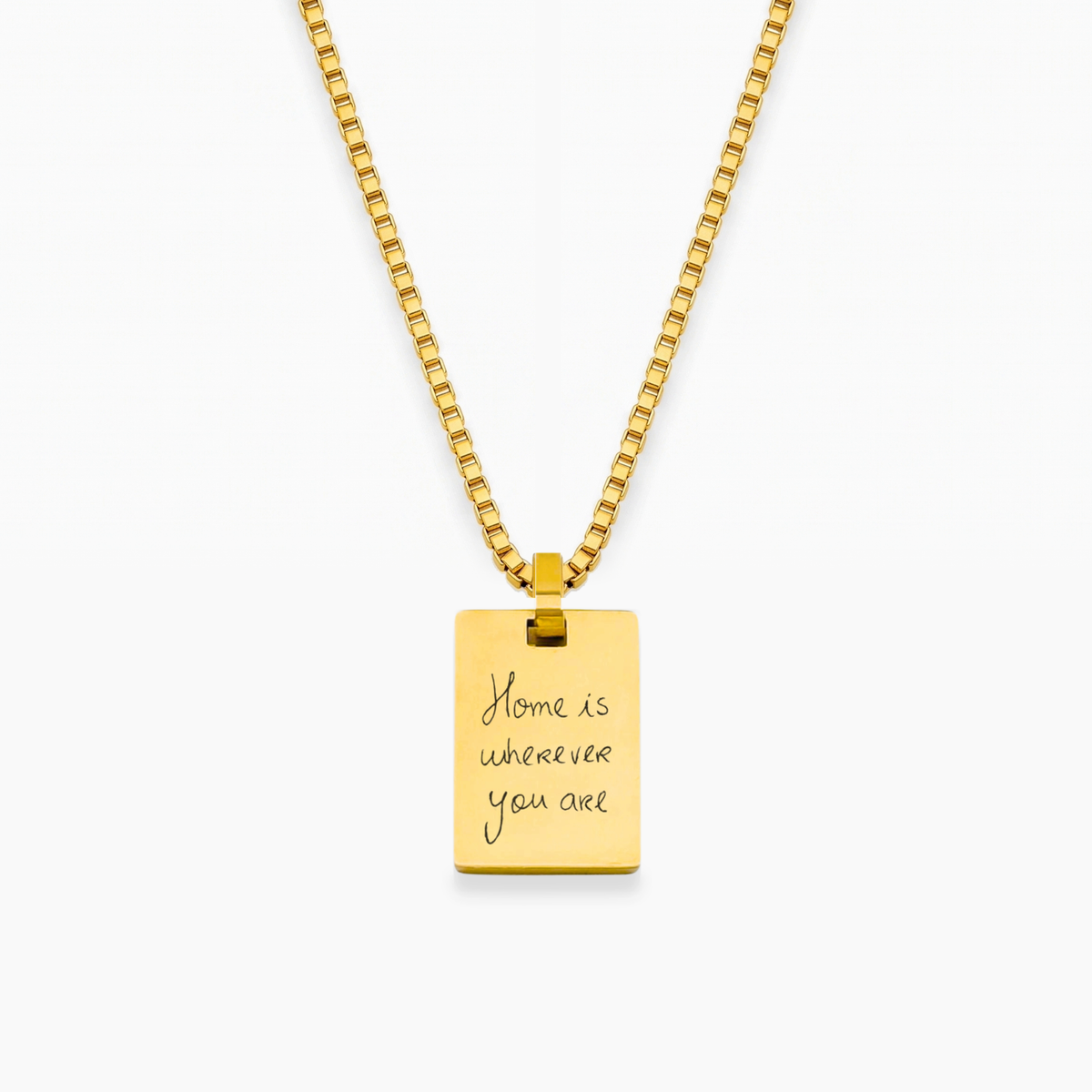 Collar personalizado AZUR en dorado con cadena cuadrada