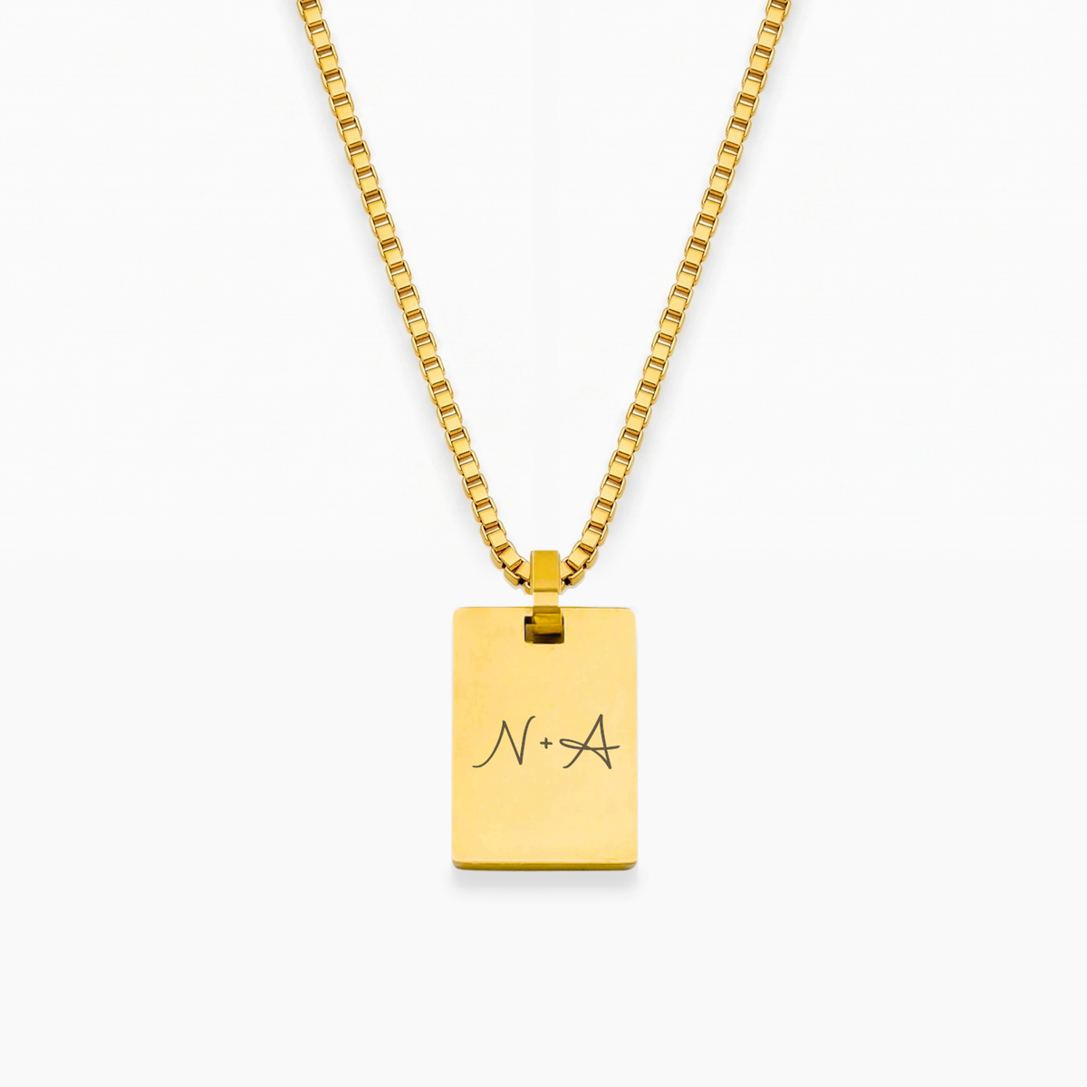 AZUR personalized necklace in gold with box chain