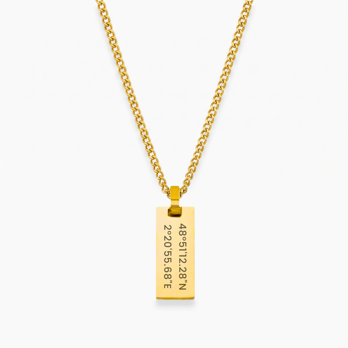 Colar personalizado SILO em dourado com corrente cubana
