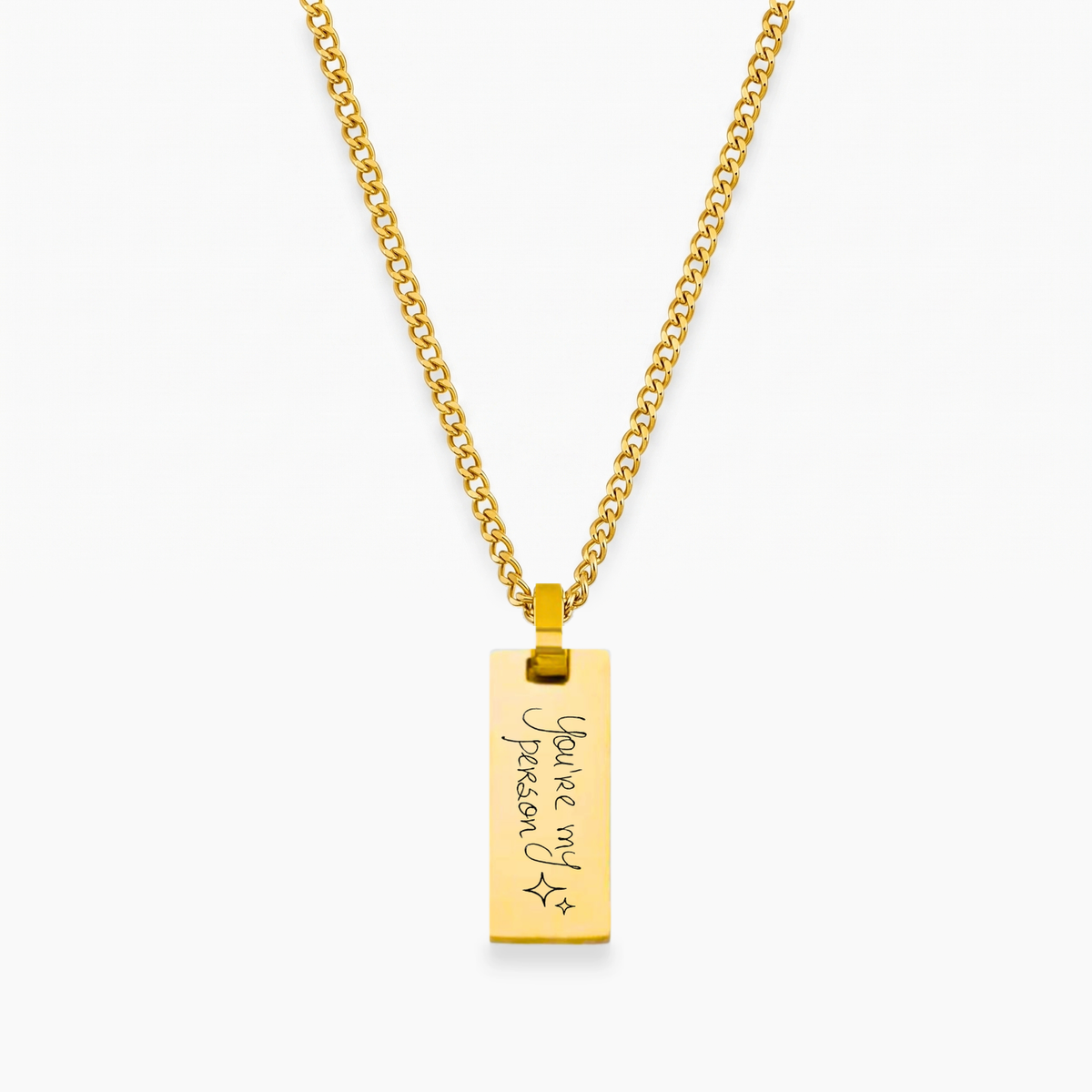 Colar personalizado SILO em dourado com corrente cubana